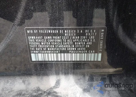 2017 Volkswagen Golf Alltrack Tsi S/Tsi Se z USA, uszkodzony, nr VIN 3VWM17AU8HM542087